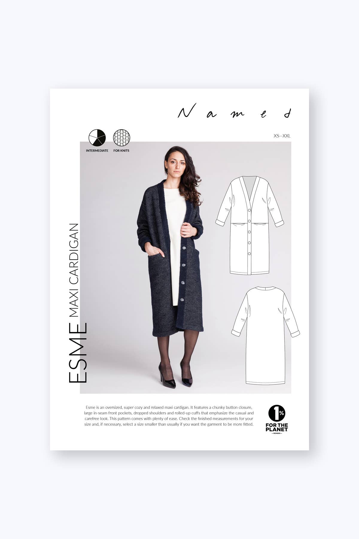 Named Clothing Esme Maxi Cardigan PDF Pattern