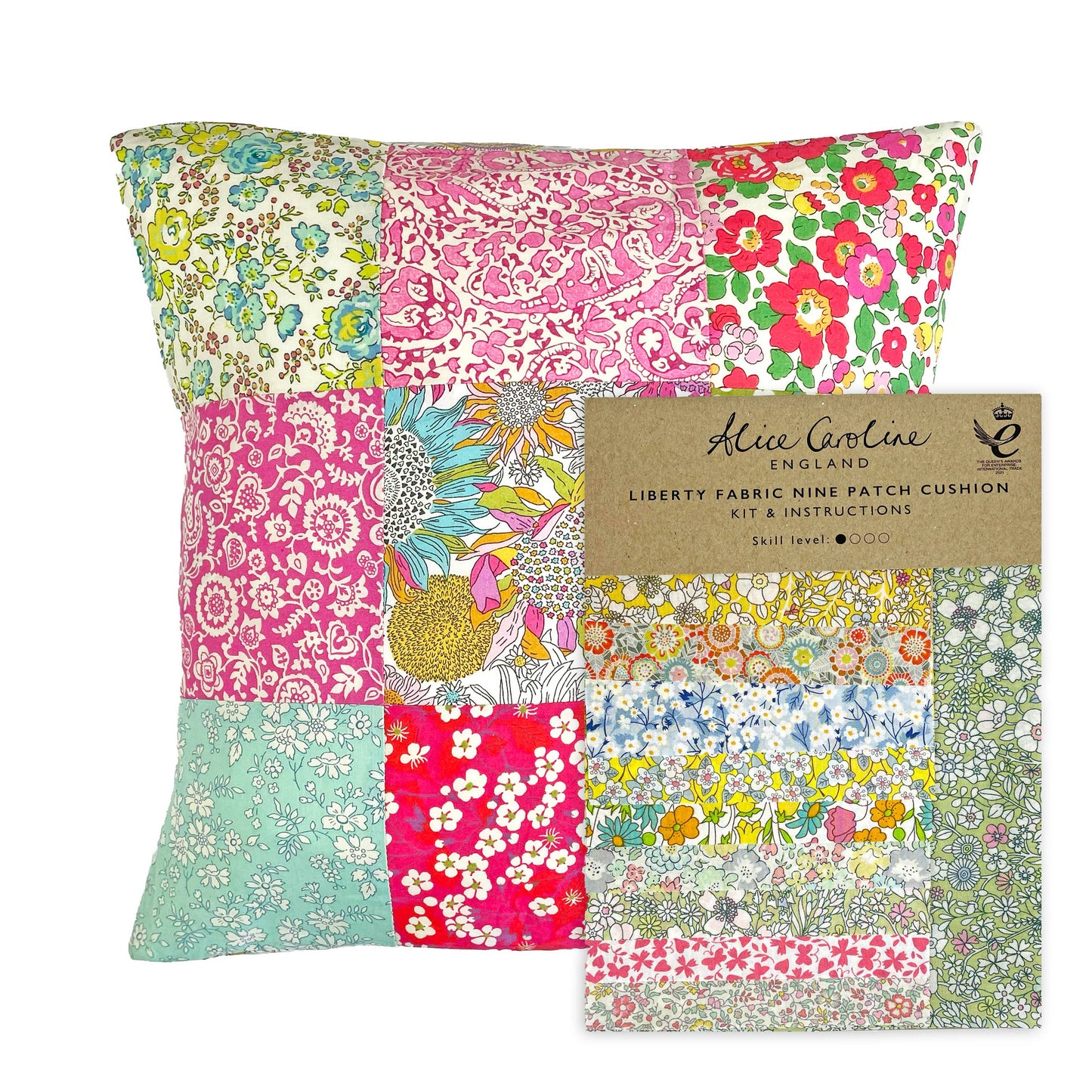 Alice Caroline Liberty Tana Lawn Fabric 9 Patch Cushion Kit