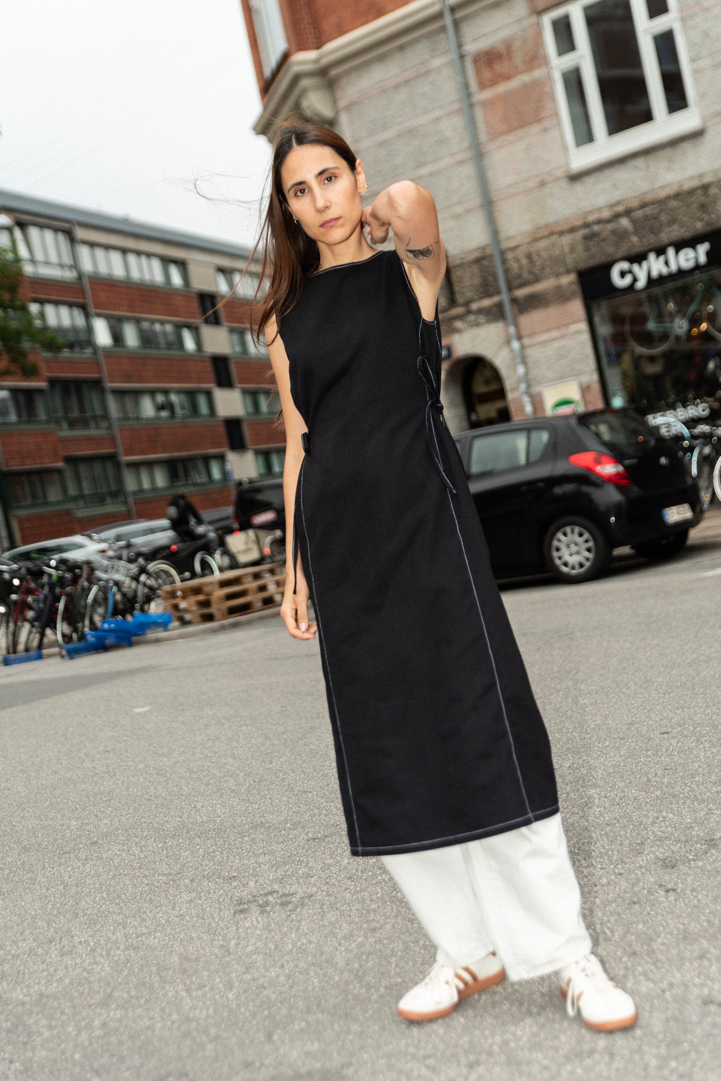 Puff and Pencil Panel Dress
