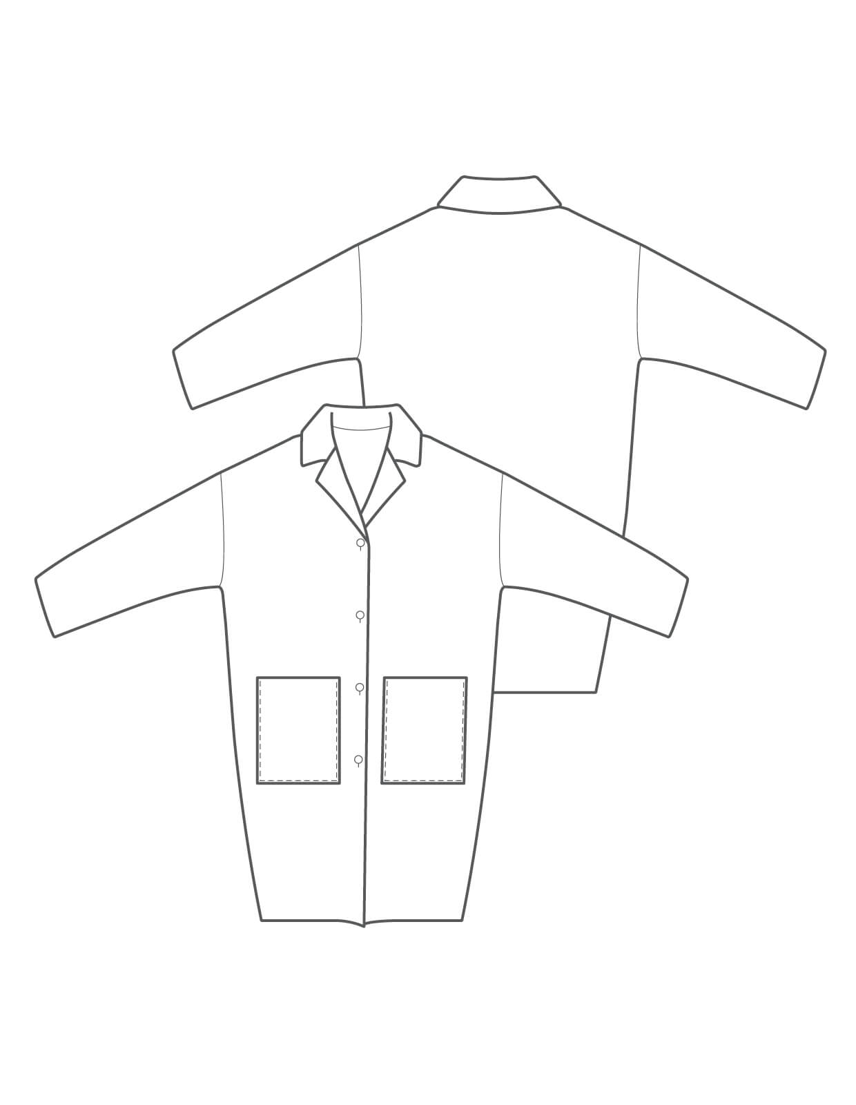 The Maker's Atelier Unlined Raw-Edged Coat PDF Pattern