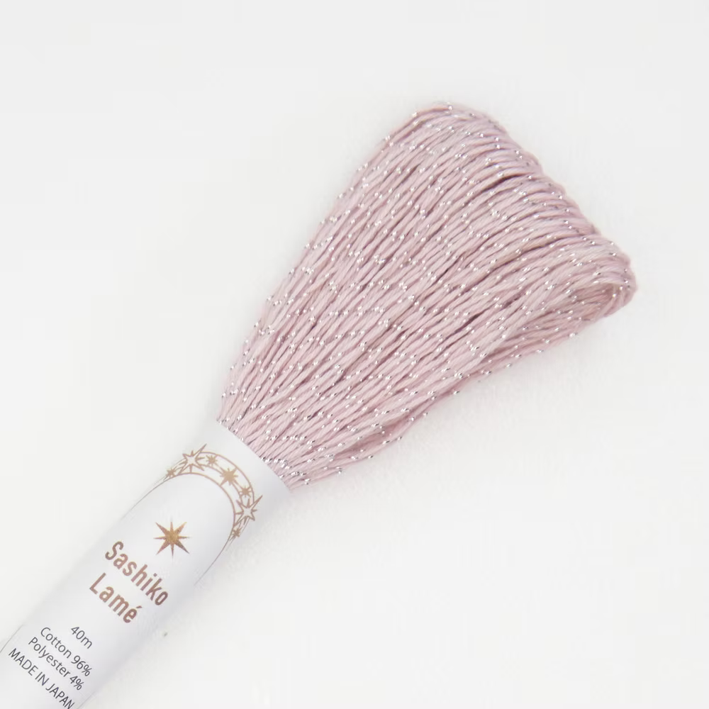 Olympus Sashiko Lame Thread (Soft Pink)