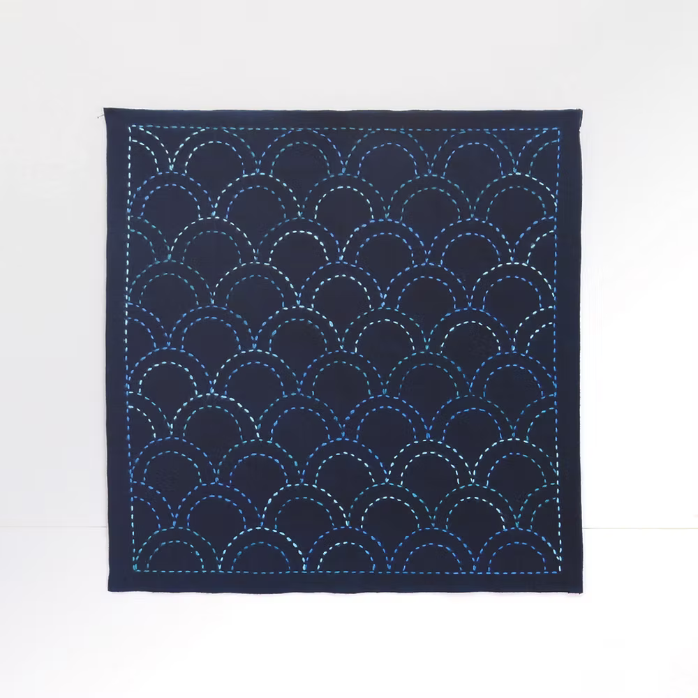 Olympus Hana-Fukin Sashiko Sampler (Seigaiha Navy)