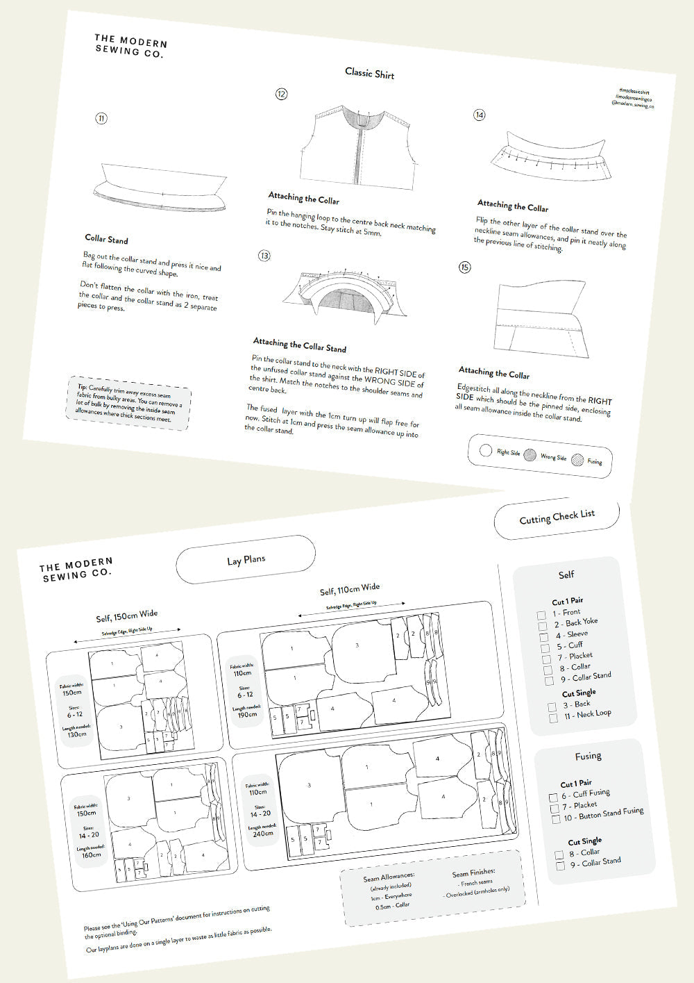 The Modern Sewing Co Classic Shirt Paper Pattern