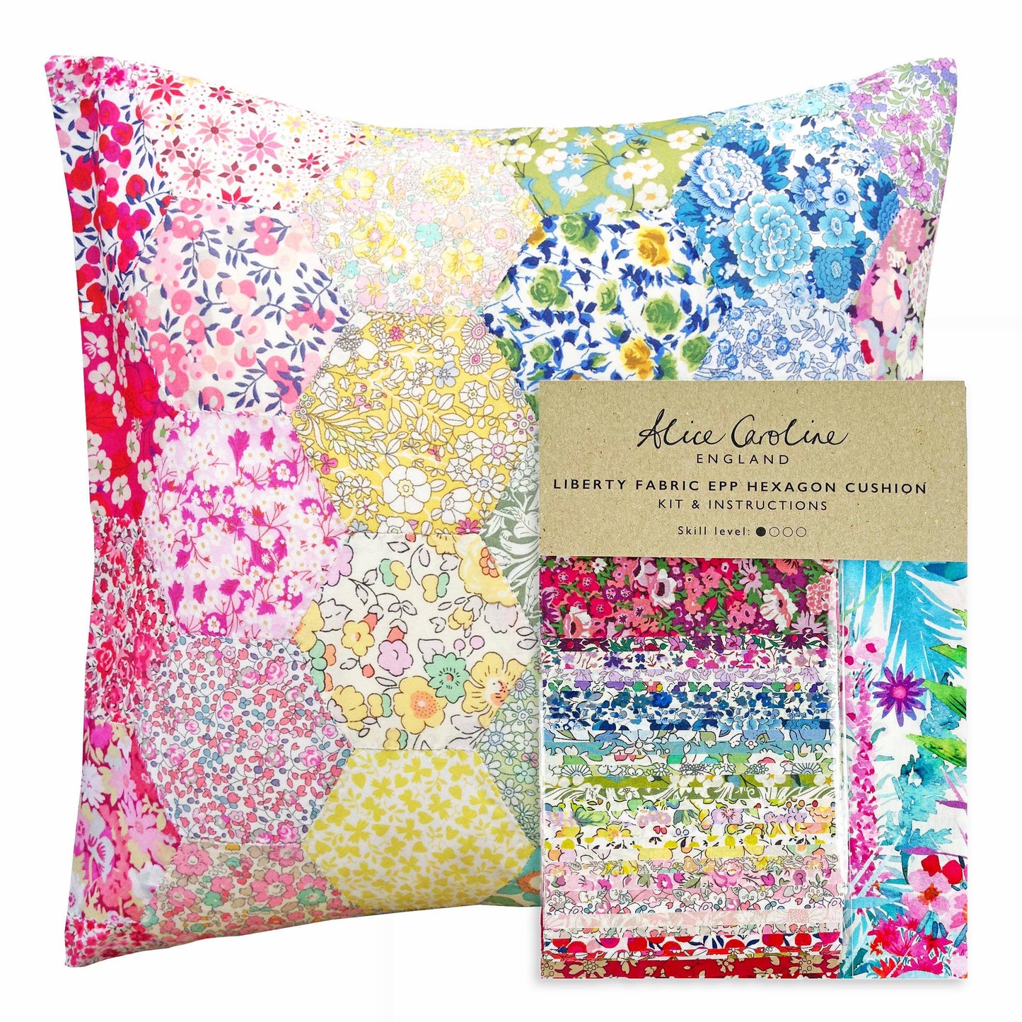 Alice Caroline Liberty Tana Lawn Fabric EPP Hexagon Cushion Kit