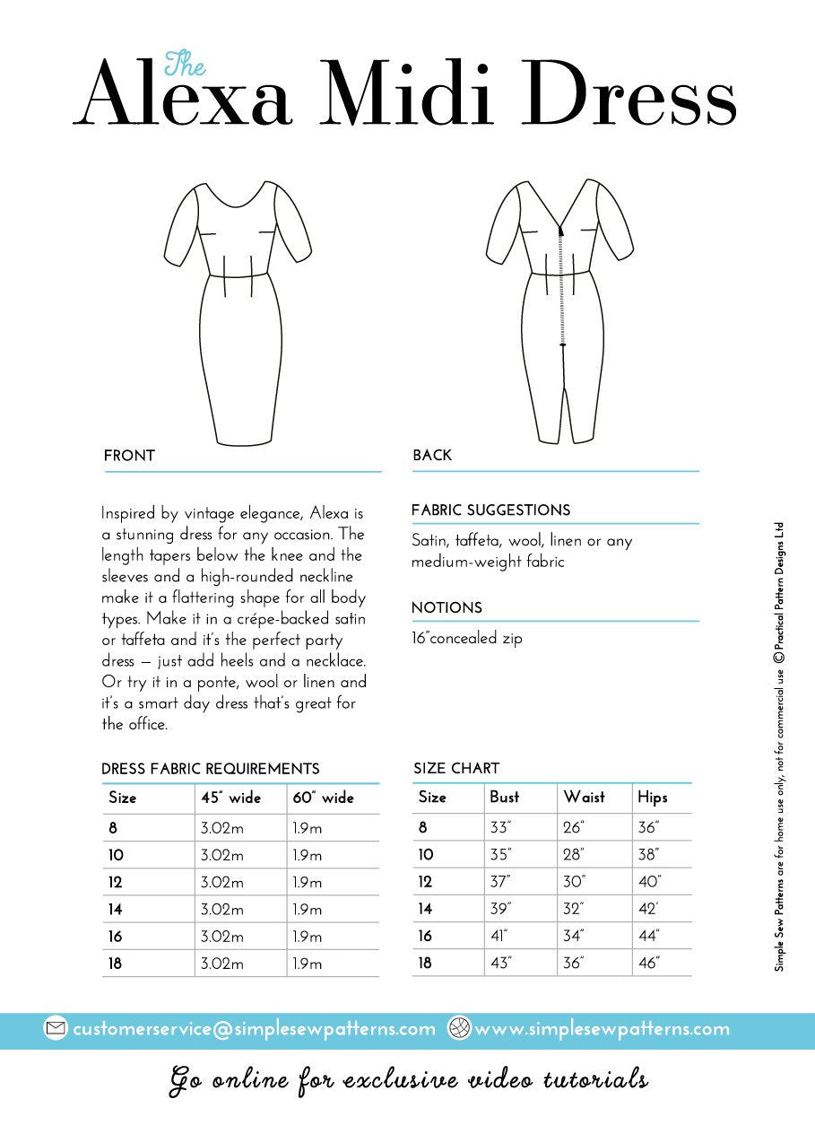 Simple Sew Alexa Midi Dress