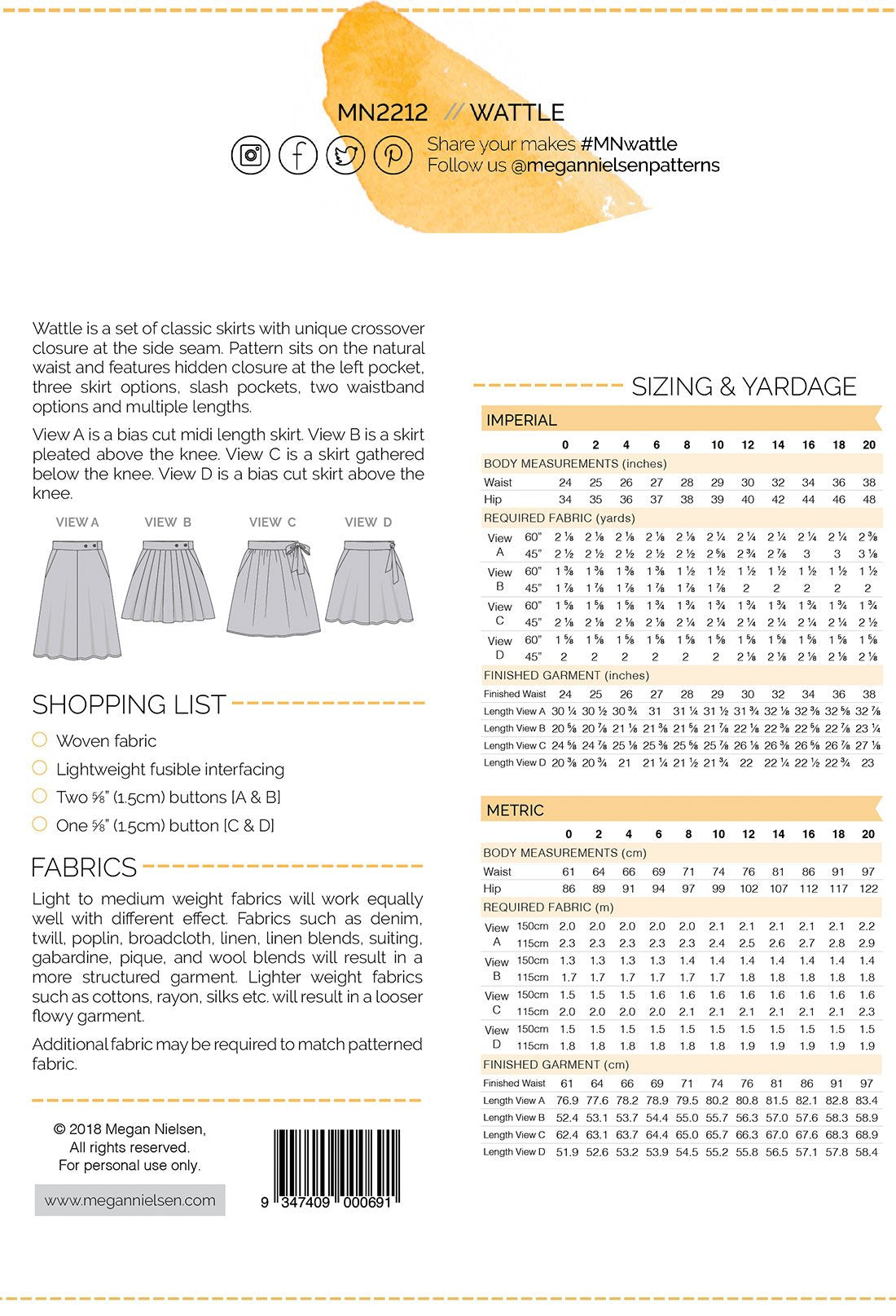 Megan Nielsen Wattle Skirt