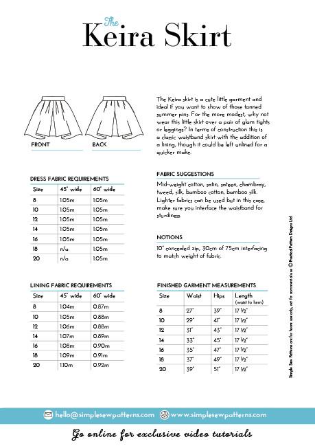 Simple Sew Keira Skirt