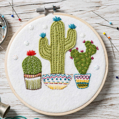 Corinne Lapierre Cactus Appliqué Hoop Craft Kit