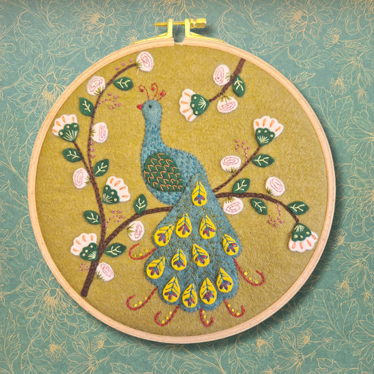 Corinne Lapierre Flamboyant Peacock Appliqué Hoop Craft Kit