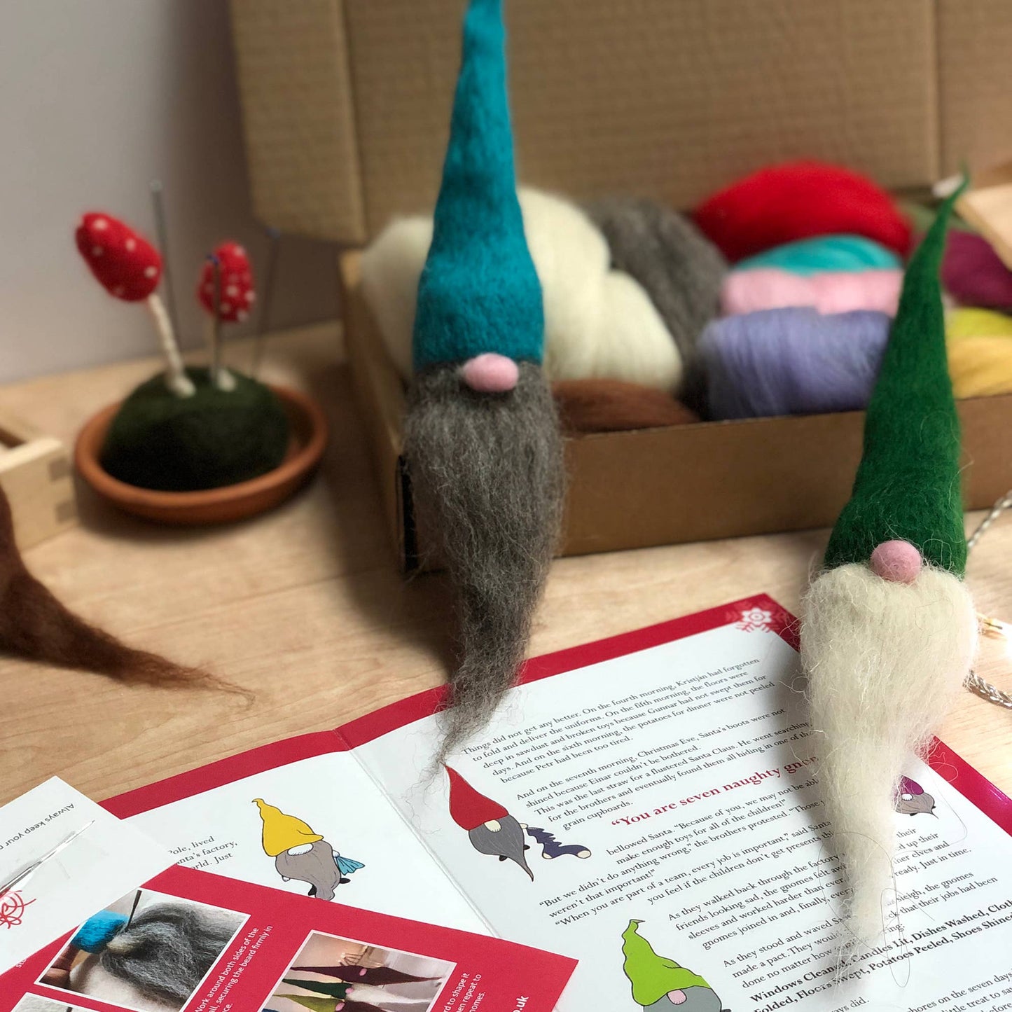 Bergin & Bath Needle Felting Kit: Seven Christmas Gnomes