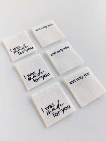 Intensely Distracted 'I Was Made For You, And Only You' Sewing Labels