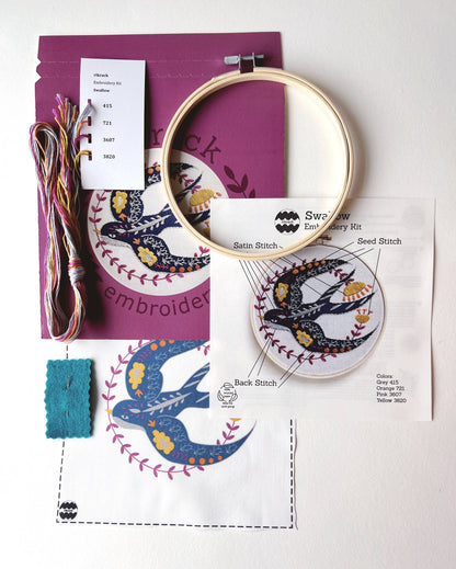 Rikrack Swallow Embroidery Kit