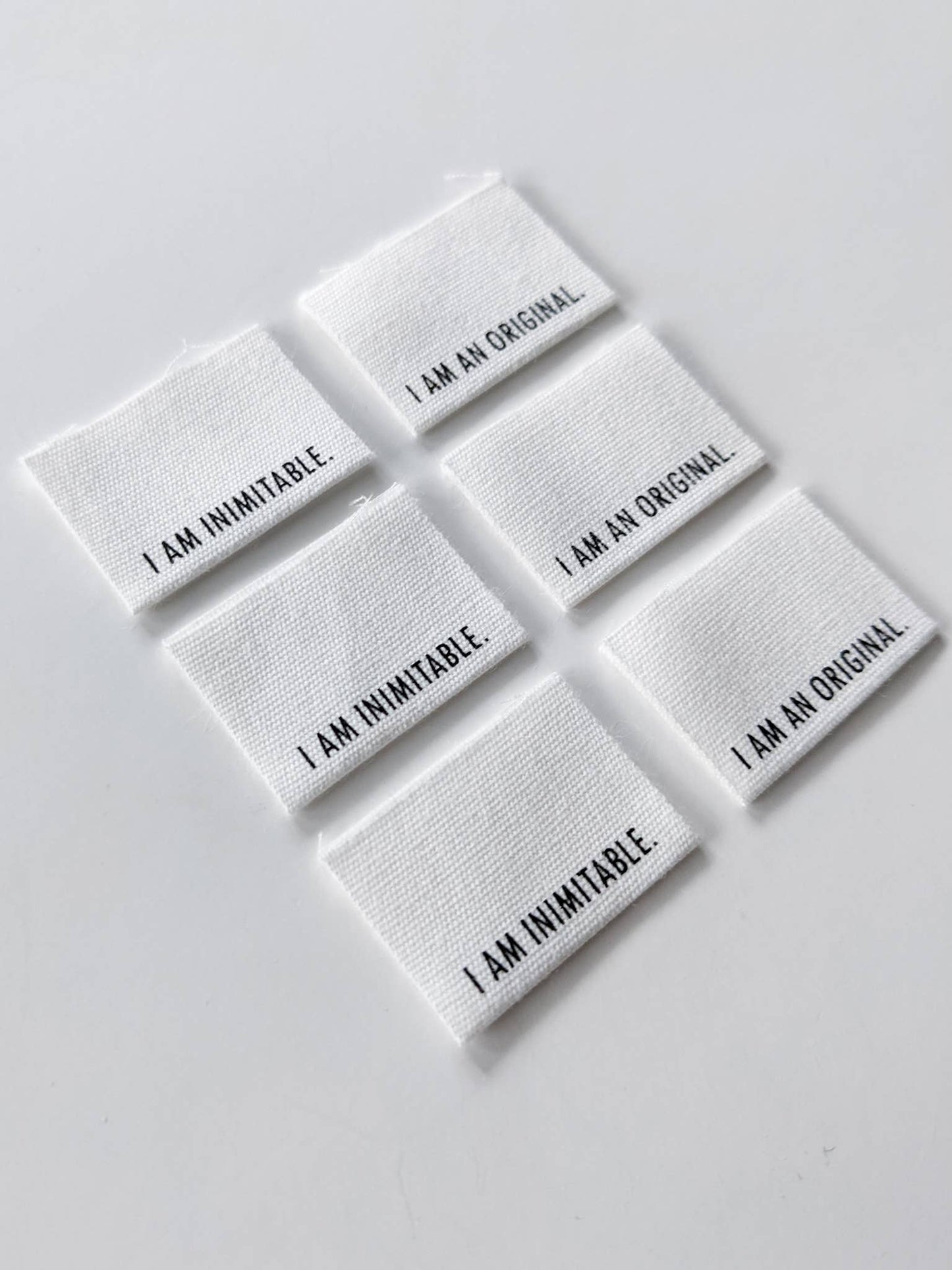 Intensely Distracted 'I Am Inimitable. I Am An Original.' Sewing Labels
