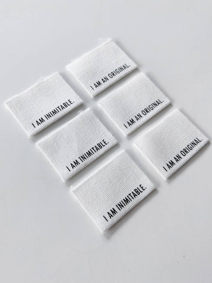 Intensely Distracted 'I Am Inimitable. I Am An Original.' Sewing Labels