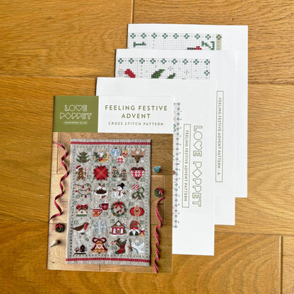 Love Poppet Feeling Festive Advent Cross Stitch Pattern