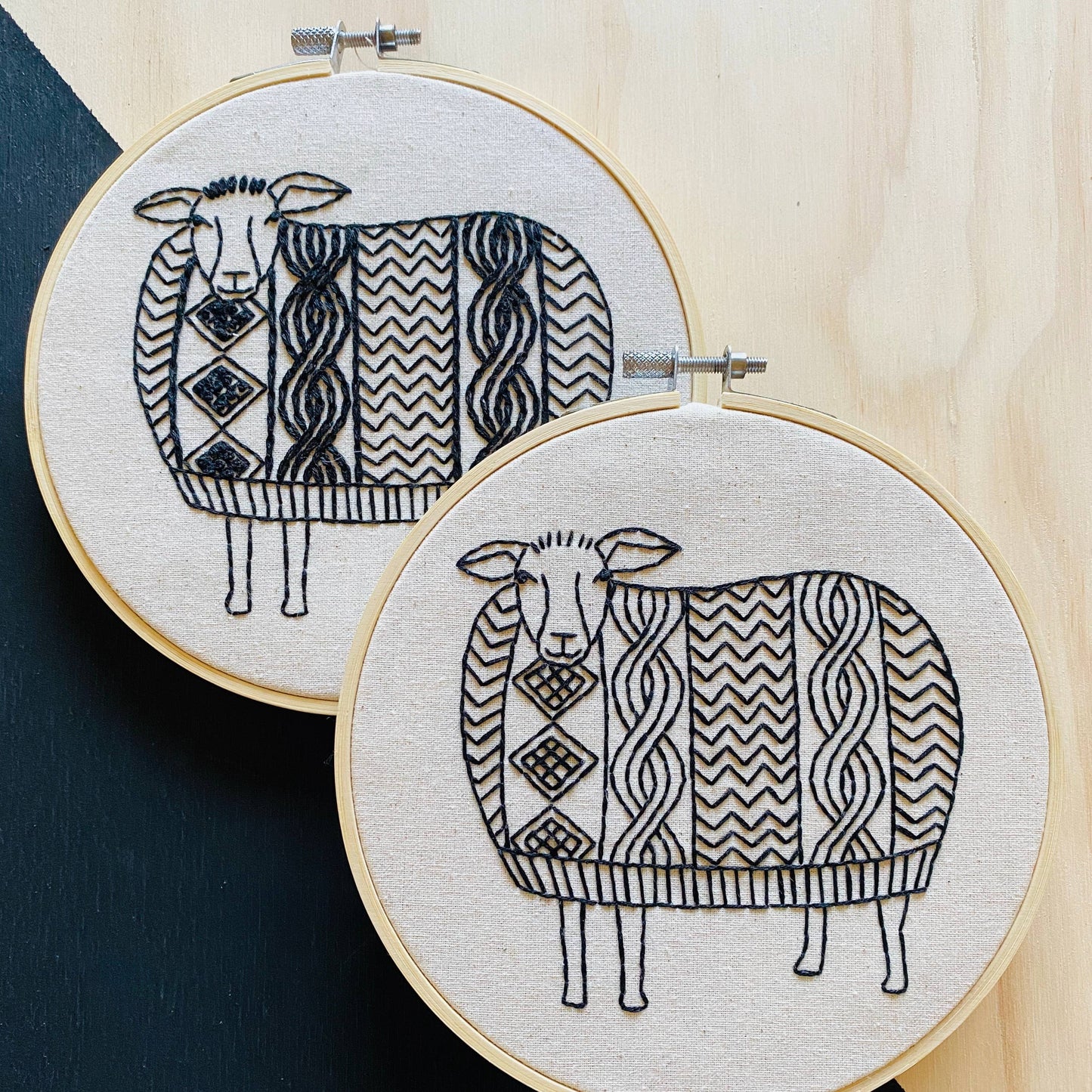 Hook, Line & Tinker Sweater Weather Sheep Complete Embroidery Kit