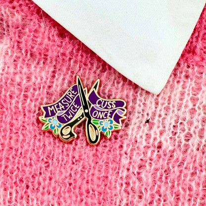 Jubly-Umph 'Measure Twice Cuss Once' Lapel Pin