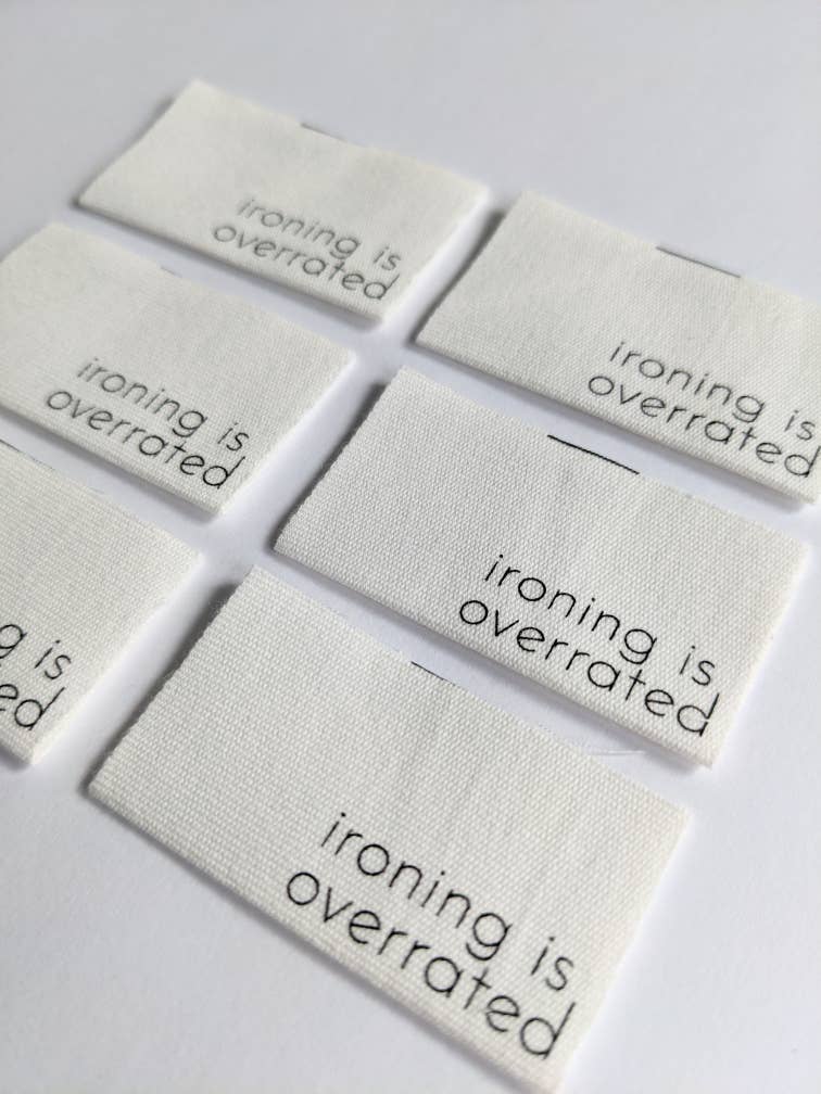 Intensely Distracted 'Ironing Is Overrated' Sewing Labels