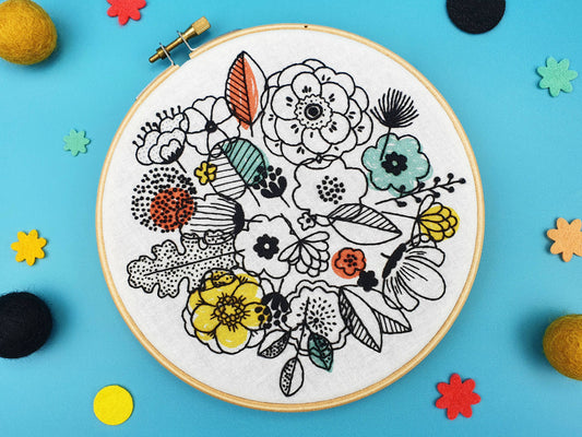 Oh Sew Bootiful Floral Shadows Embroidery Kit