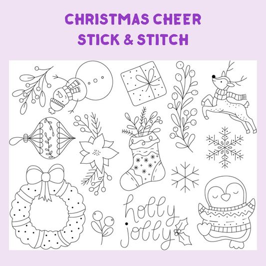 Hawthorn Handmade Christmas Cheer Stick & Stitch Embroidery Pack