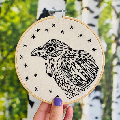 Hook, Line & Tinker Raven Nevermore Complete Embroidery Kit