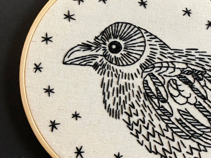 Hook, Line & Tinker Raven Nevermore Complete Embroidery Kit