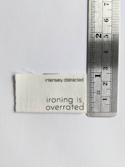 Intensely Distracted 'Ironing Is Overrated' Sewing Labels