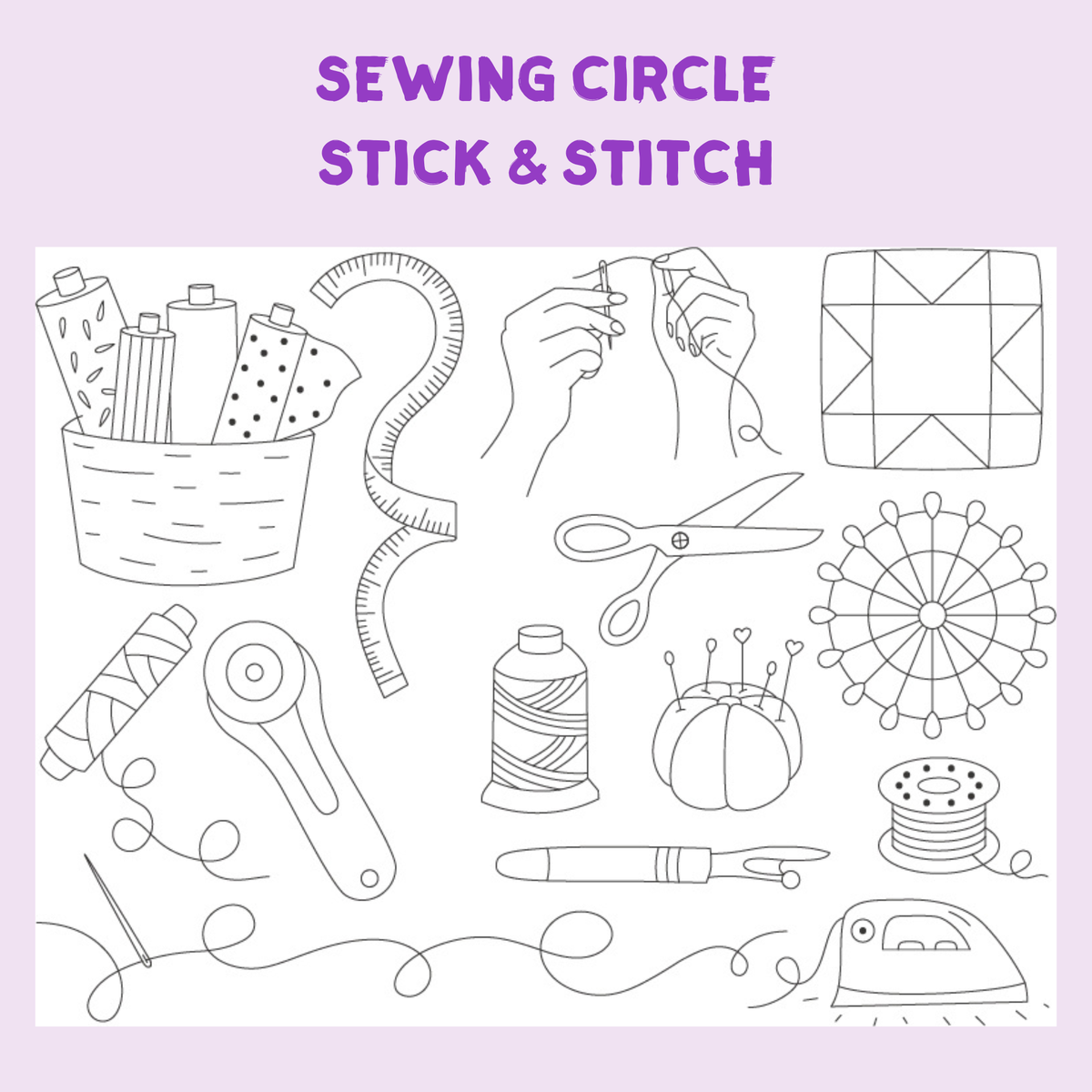 Hawthorn Handmade Sewing Circle Stick & Stitch Embroidery Pack