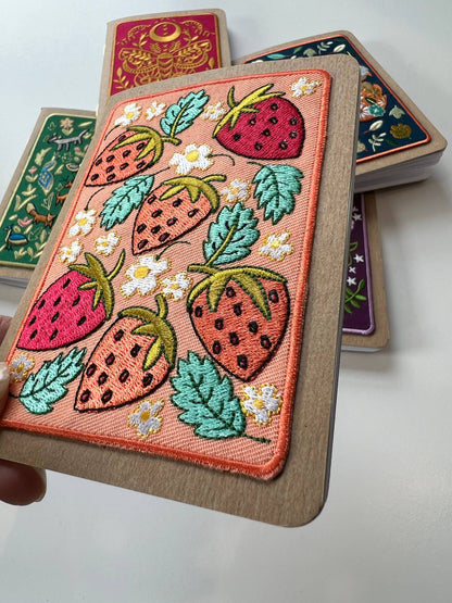 Rikrack Strawberries Embroidery Pocket Notebook