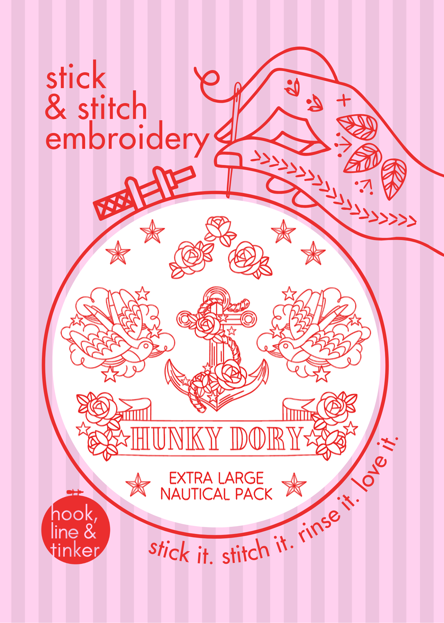 Hook, Line & Tinker Nautical Stick and Stitch Bundle