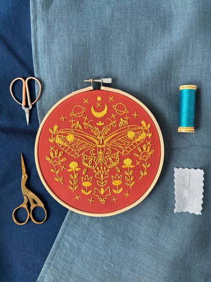 Rikrack Golden Moth Embroidery Kit