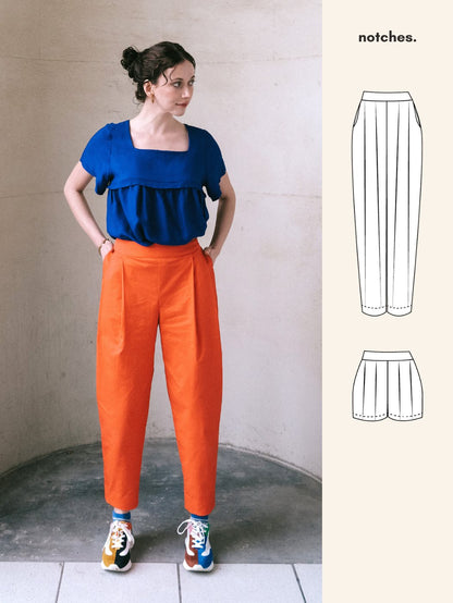 Notches Paula Shorts and Trousers PDF Pattern