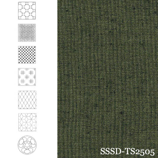 BeBe Bold Seven Sashiko Patterns (Khaki Green)