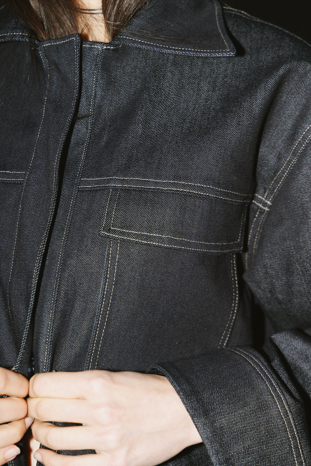 Puff and Pencil Topstitch Vest with Box Sleeves