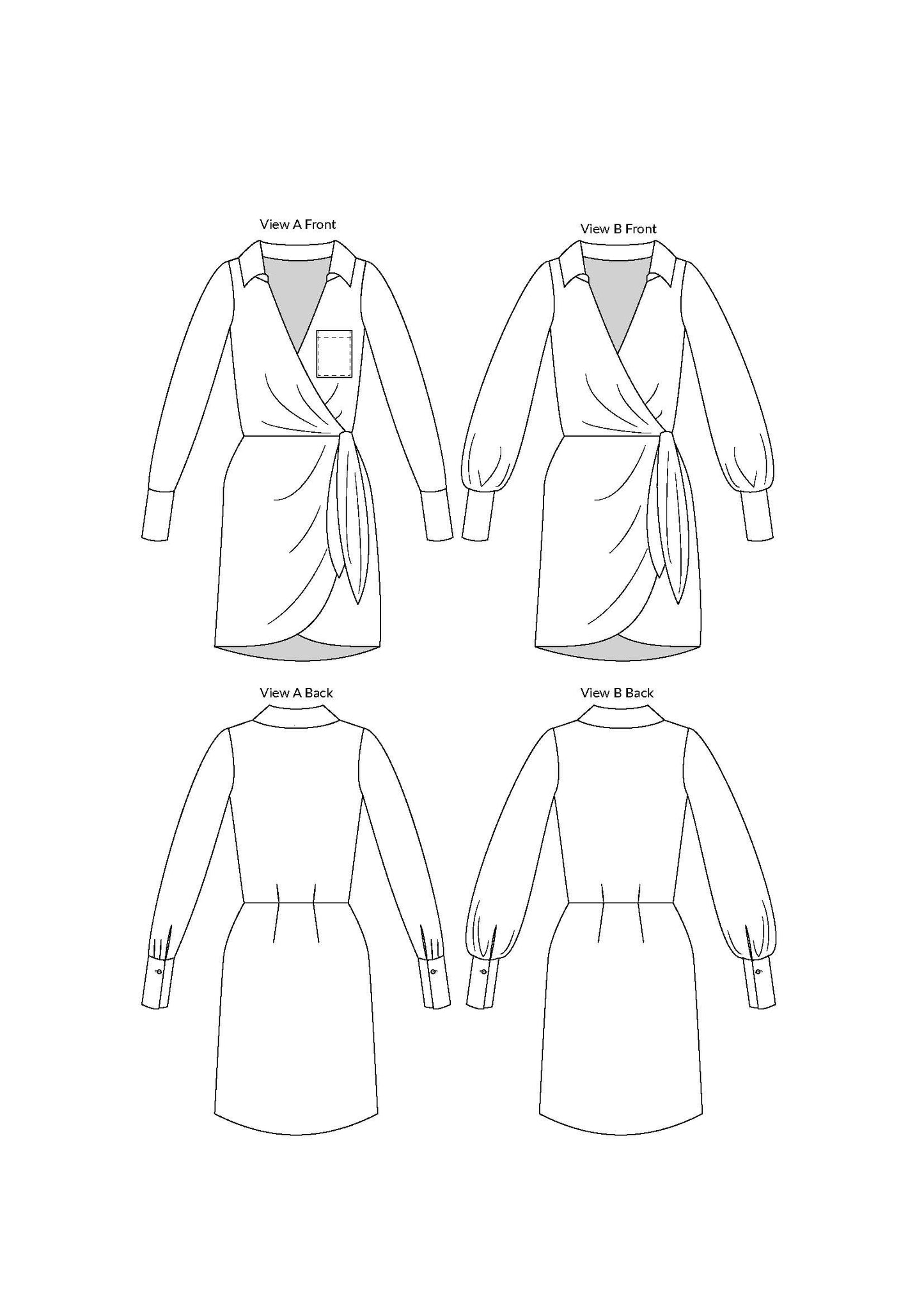 Sewing Patterns by Masin Atlas Wrap Dress PDF Pattern