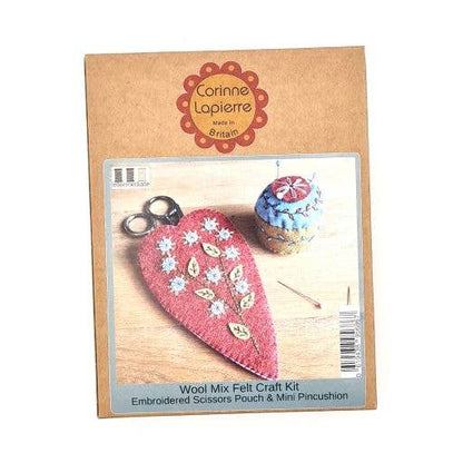 Corinne Lapierre Embroidered Scissors Pouch and Mini Pin Cushion