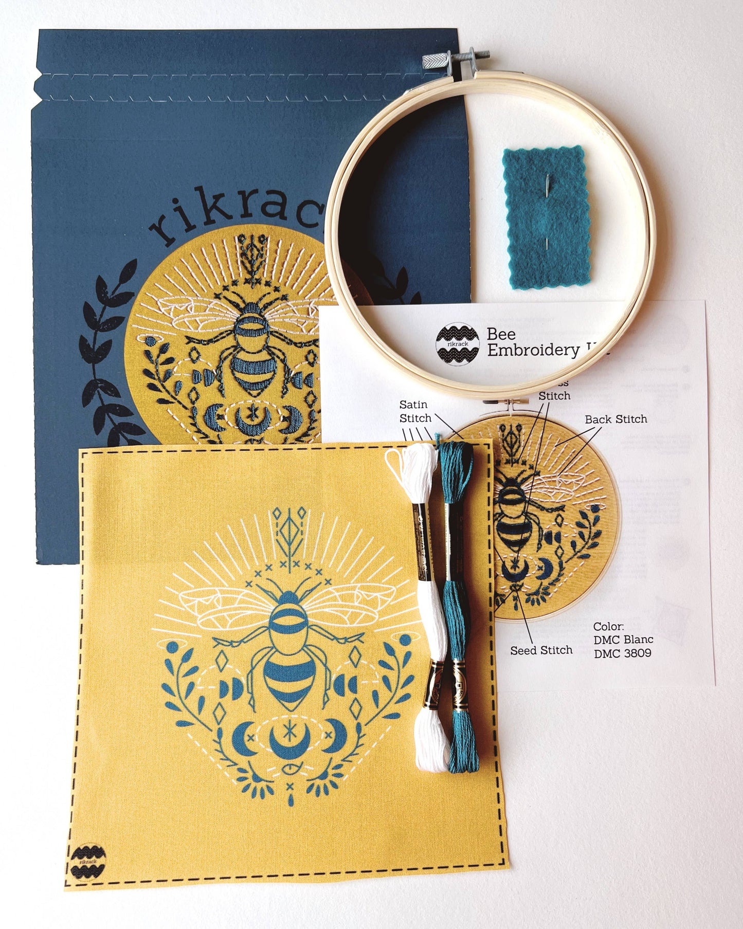 Rikrack Bee Embroidery Kit