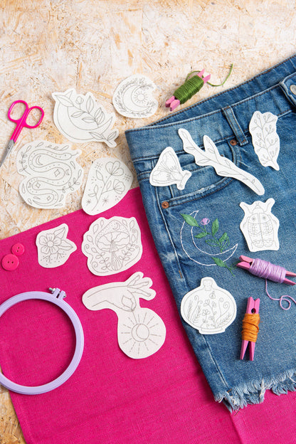Hawthorn Handmade Moon Garden Stick & Stitch Embroidery Pack