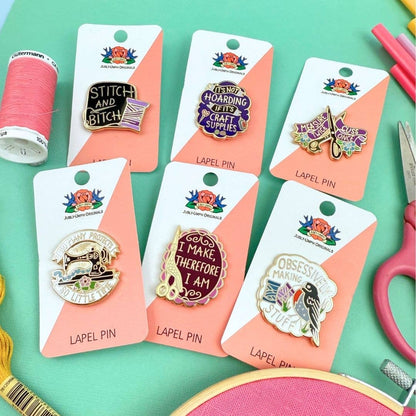 Jubly-Umph 'Measure Twice Cuss Once' Lapel Pin