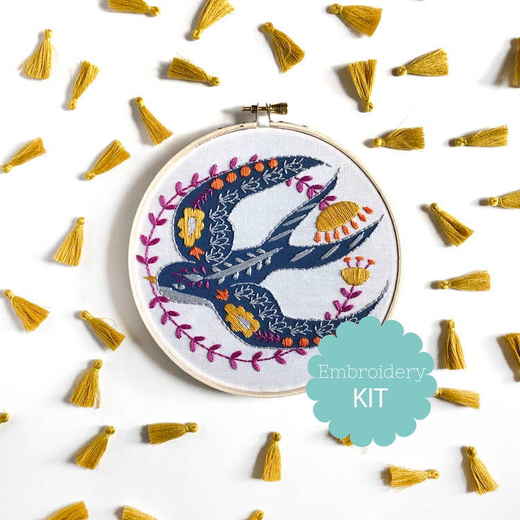 Rikrack Swallow Embroidery Kit