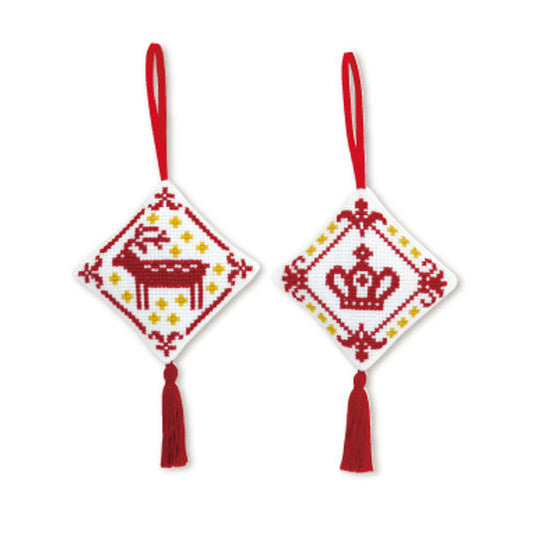 Olympus Cross Stitch Christmas Tree Decorations