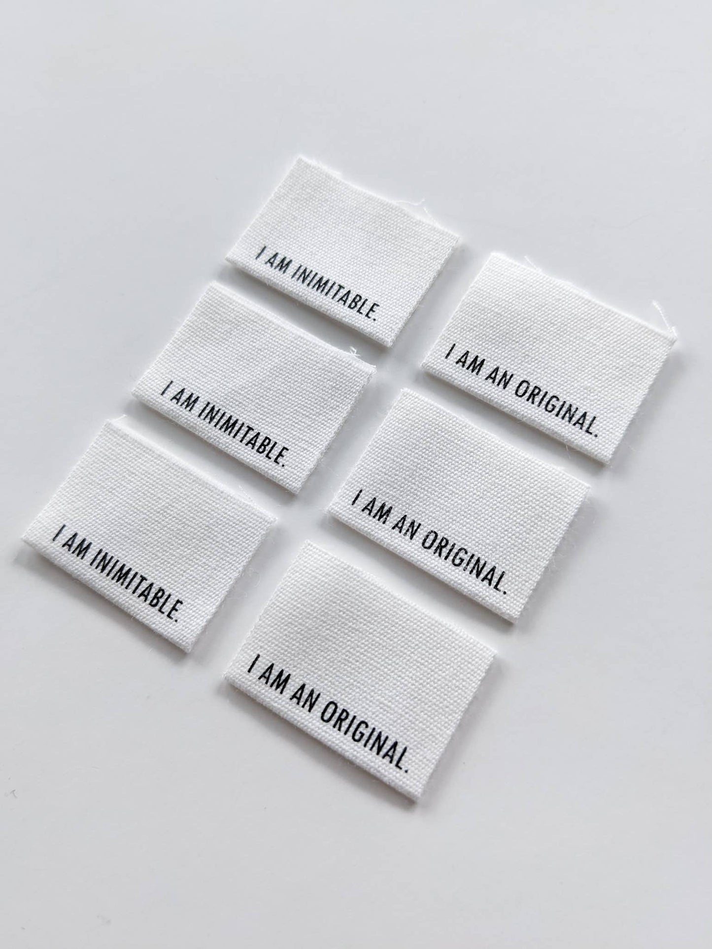 Intensely Distracted 'I Am Inimitable. I Am An Original.' Sewing Labels