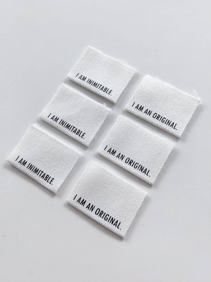 Intensely Distracted 'I Am Inimitable. I Am An Original.' Sewing Labels