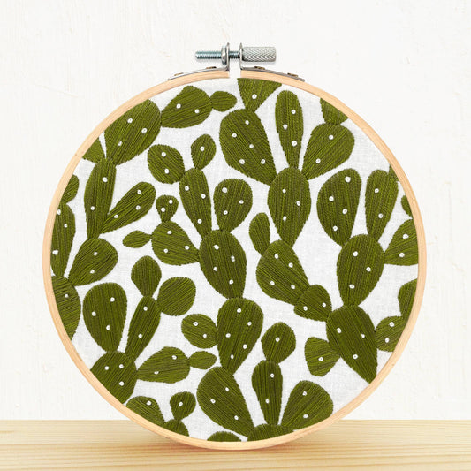 Embroidery and Sage Prickly Pears Embroidery Kit