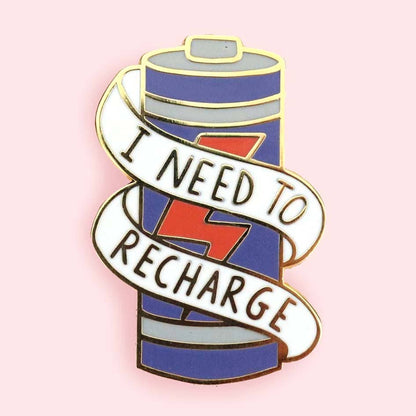 Jubly-Umph 'I Need To Recharge' Enamel Lapel Pin