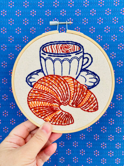 Hook, Line & Tinker Croissant Complete Embroidery Kit
