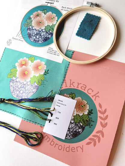 Rikrack Peony Embroidery Kit