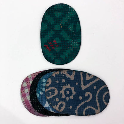 Otto Finn Iron-on Kantha Patches (Mushroom)