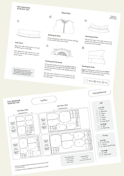 The Modern Sewing Co Classic Shirt Paper Pattern