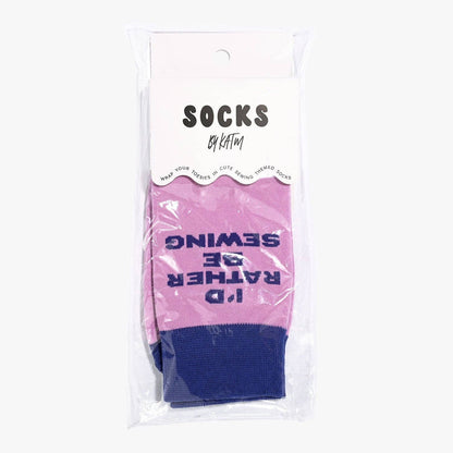 Kylie and The Machine 'I'd Rather Be Sewing' Socks (Purple/Blue)